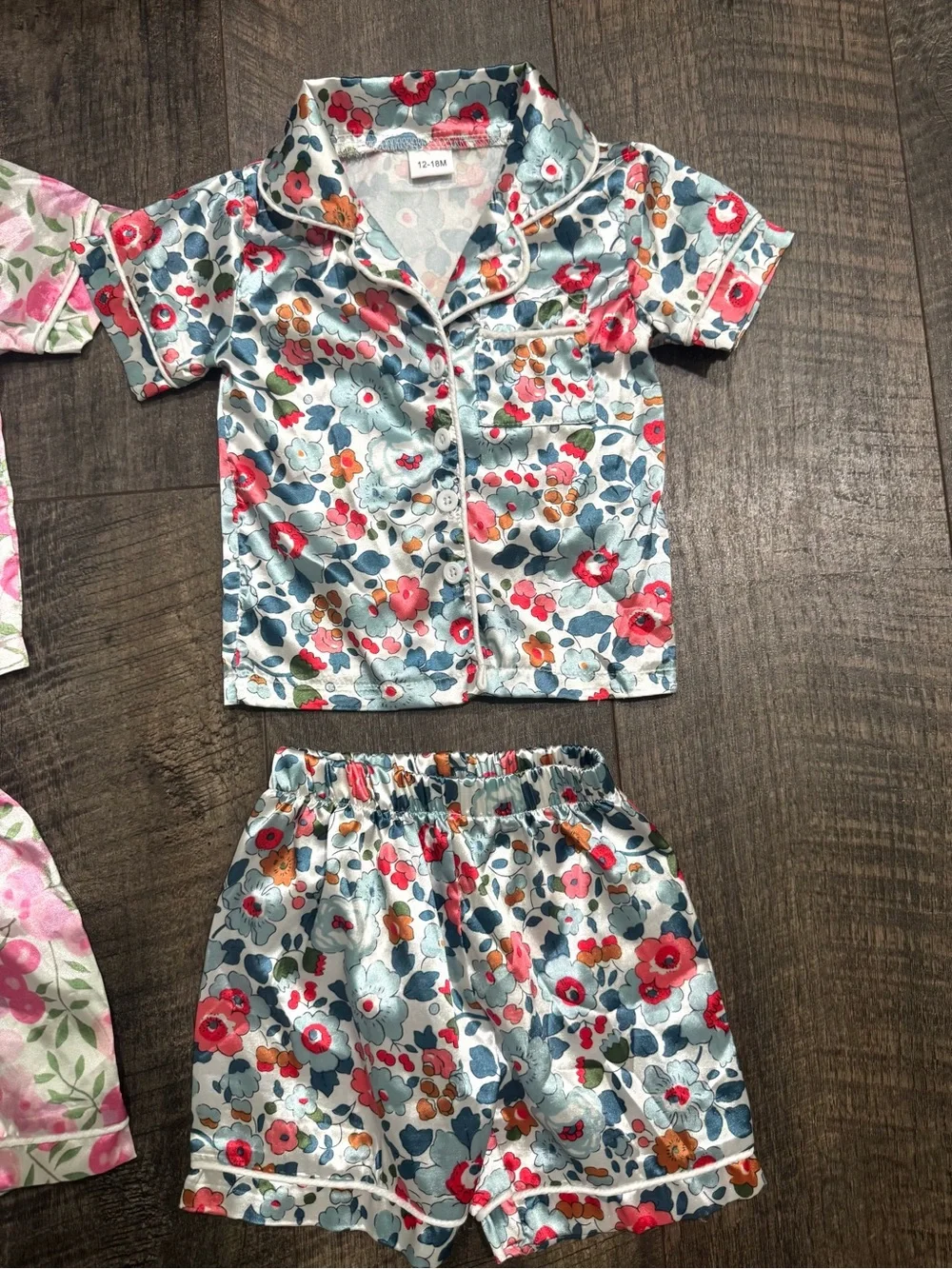 Baby Toddler Girl Floral Satin Pajama Set Bundle 12-18m
